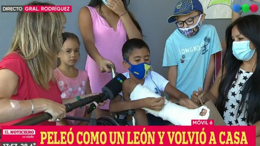 Volvió a casa León, el nene baleado en un supermercado