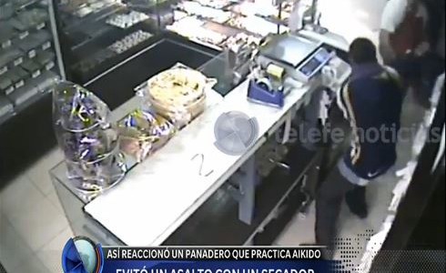 Evitó un asalto con un secador de piso