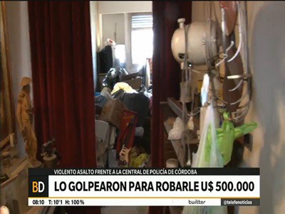Lo golpearon para robarle 500.000 dólares frente al departamento de Policía de Córdoba