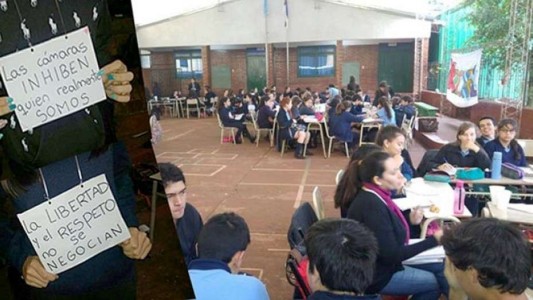 Alumnos se niegan a entrar a un aula porque pusieron cámaras y micrófonos