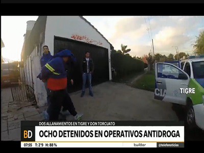 Ocho detenidos en operativos antidrogas
