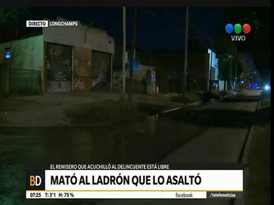 Mató al ladrón que lo asaltó con un cuchillo