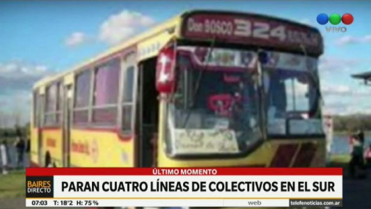 Le cortaron un dedo a un chofer de la línea 324 y hay paro de colectivos en zona sur