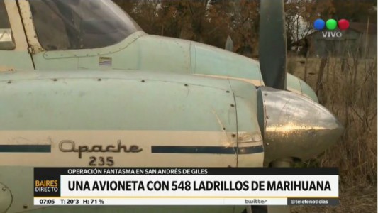 Aterrizó una avioneta con 450 kilos de marihuana en una pista ilegal de San Antonio de Areco