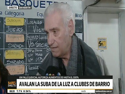 Preocupación de los clubes de barrio por el aval de la justicia a la suba de la luz