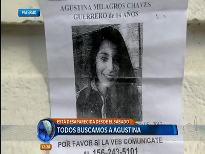 La búsqueda de Agustina, de 14 años