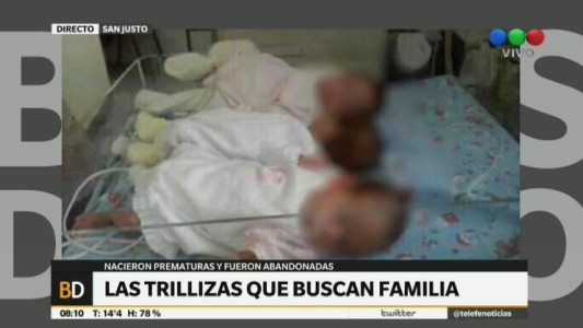 Trillizas abandonadas por su madre buscan una familia