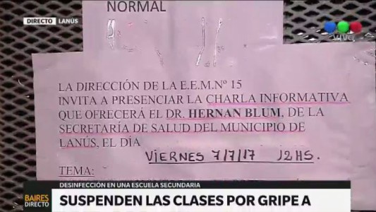 Suspenden las clases en una escuela de Lanús por Gripe A