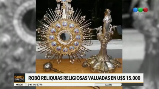 Detuvieron a un hombre que robó reliquias de una iglesia valuadas en 15 mil dólares