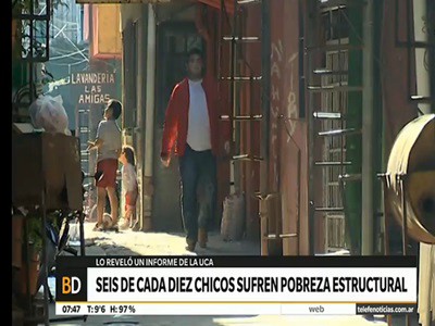 Seis de cada diez chicos sufren pobreza estructural