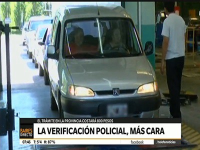 Aumento para la verificación técnica policial: 33 por ciento