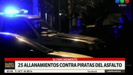 Veinticinco allanamientos contra piratas del asfalto