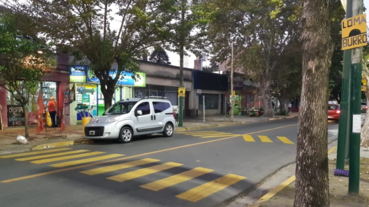 Pintaron una "falsa loma de burro" para evitar accidentes