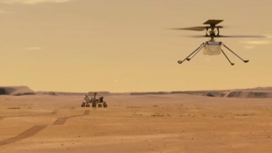 El helicóptero Ingenuity logró realizar en Marte el primer vuelo propulsado en otro planeta