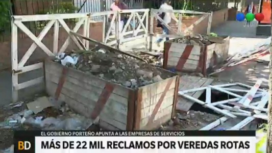 Más de 22.000 reclamos por veredas rotas en agosto