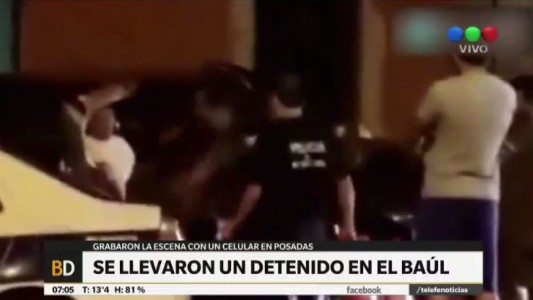 Filman a policías de Misiones encerrando a un detenido en un baúl