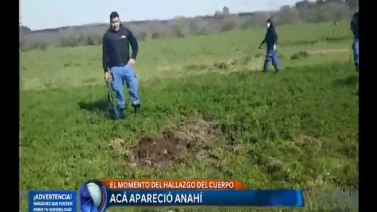 El momento del hallazgo del cuerpo de Anahí