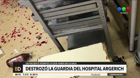 Destruyó la guardia del Hospital Argerich
