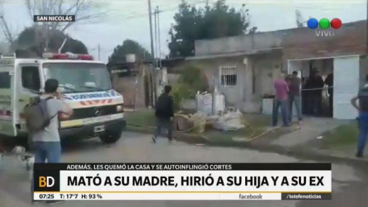 Horror en San Nicolás: mató a la madre a cuchillazos y después hirió a su hija y a su ex mujer