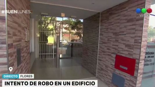 Intento de robo en un edificio quedó filmado