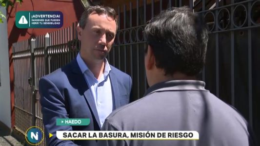 Video: quisieron asaltarlo cuando sacaba la basura de su casa