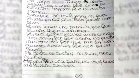 La emocionante carta de una adolescente que pide ser adoptada