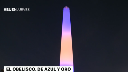 El Obelisco se vistió con los colores de Boca