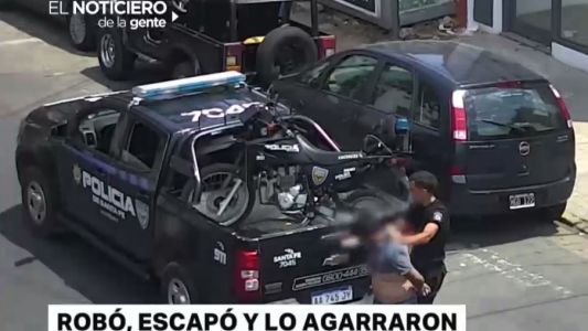 Poilicía logra atrapar a un motochorro luego de que le robara a una mujer