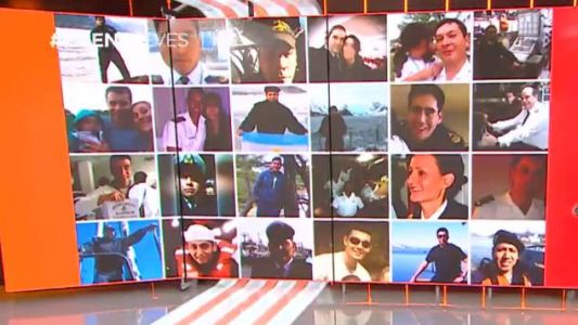 La lista de nombres de 40 de los 44 tripulantes del submarino ARA San Juan