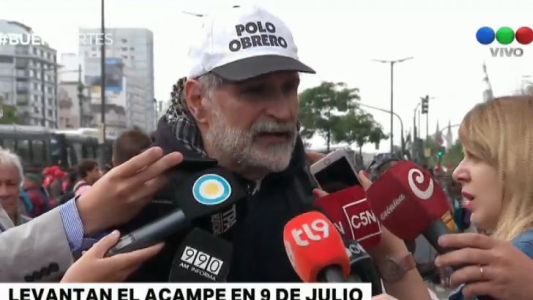 Levantan el acampe de la 9 de Julio