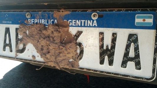 Brasil: multaron a un turista argentino por tapar con barro la patente de su camioneta
