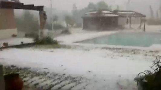Fuerte granizada en Córdoba