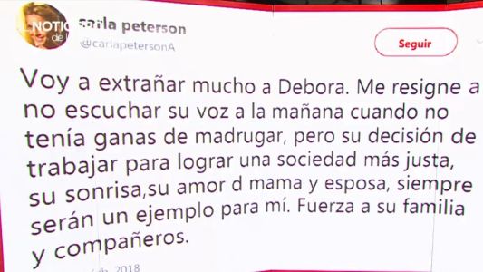 Mensajes de despedida a Débora Pérez Volpin