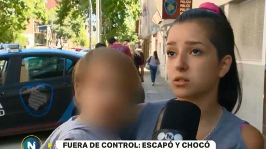 Fuera de control: escapó y chocó