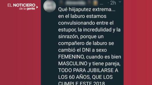 Enojo de compañeros de trabajo con el salteño que pidió el cambio de género
