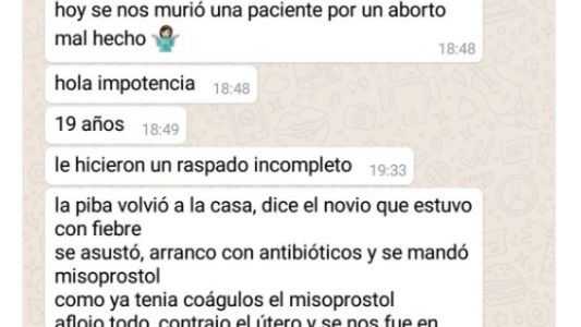 Aborto: la conversación de WhatsApp que se viralizó en redes