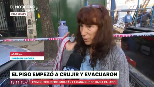 Dueña de casa a punto de derrumbarse: "salí y vi la cocina colgando"