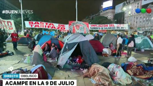 Acampe en el Obelisco contra el aumento de tarifas y el FMI