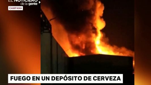Fuego en un depósito de cerveza