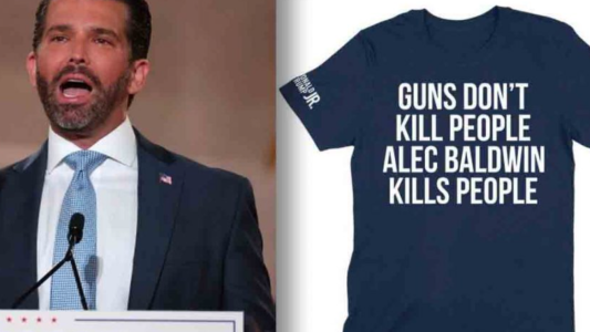 El hijo de Donald Trump vende remeras burlando a Alec Baldwin