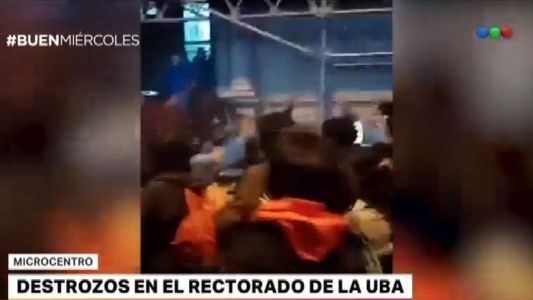 Destrozos en el rectorado de la UBA por un intento de toma estudiantil