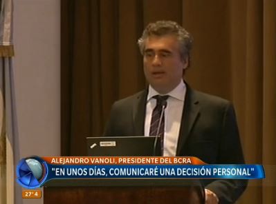 Vanoli dejó en suspenso su continuidad al frente del Banco Central