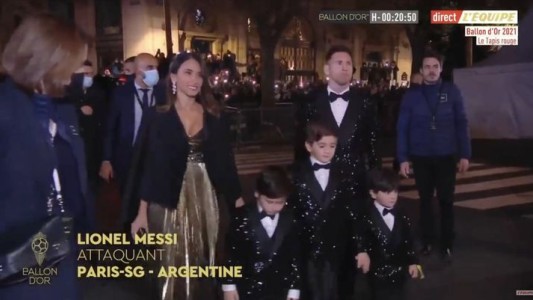 Balón de Oro: todos hablan del look de Messi, Antonela Roccuzzo y sus hijos