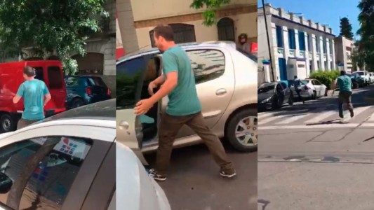 Video: persiguió al novio de su ex, le chocó el auto y terminó detenido