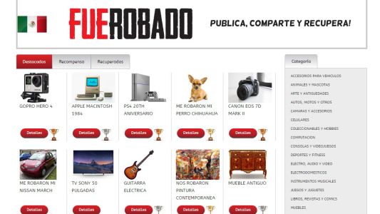 Lanzan una plataforma para reportar robos y ofrecer recompensas