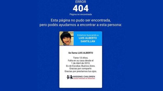 Proponen utilizar las páginas Web de error 404 para buscar personas perdidas