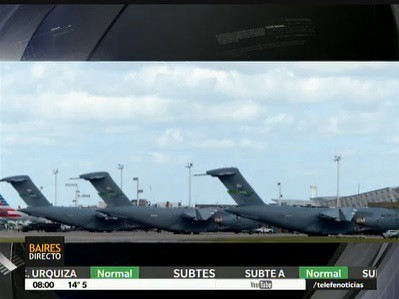 Llegan los aviones militares de los EEUU