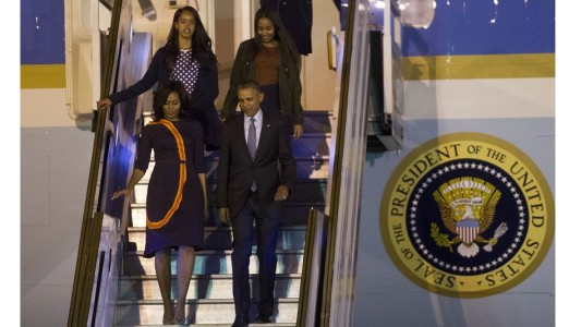 Postales de la llegada de Obama a la Argentina