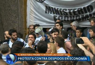 Protesta en el Ministerio de Economía