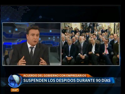 Macri entre los empresarios y los sindicalistas